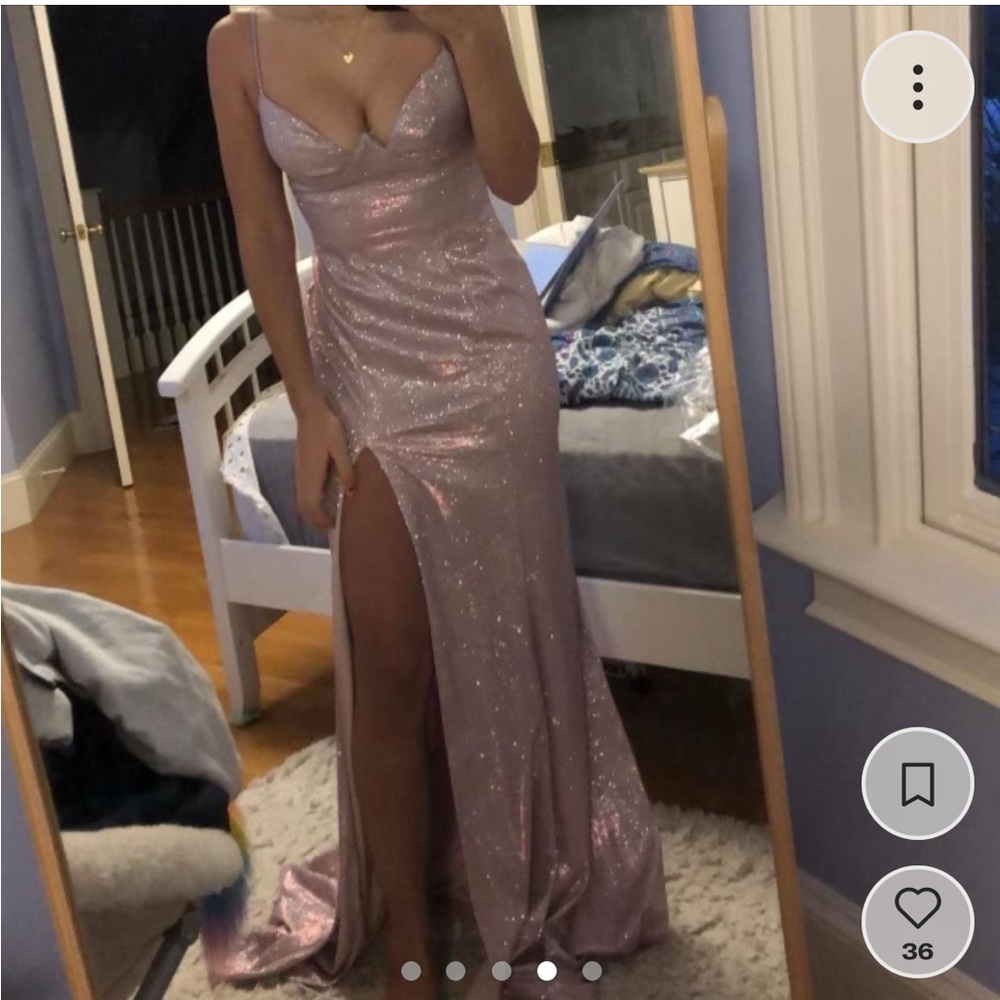 Andrea & Leo A0999 dress rose pink size 2 sparkle NWT sweetheart prom dress - Picture 8 of 8